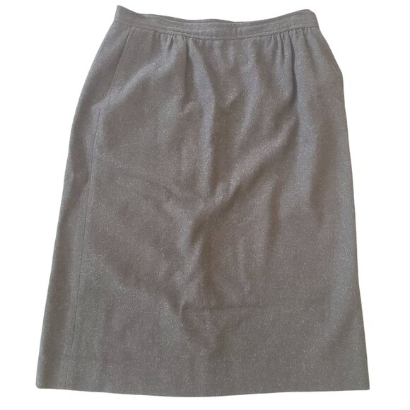 J.G. Hook Black 100% Wool Skirt Size 16 Tweed Midi Length Vintage - Picture 1 of 11